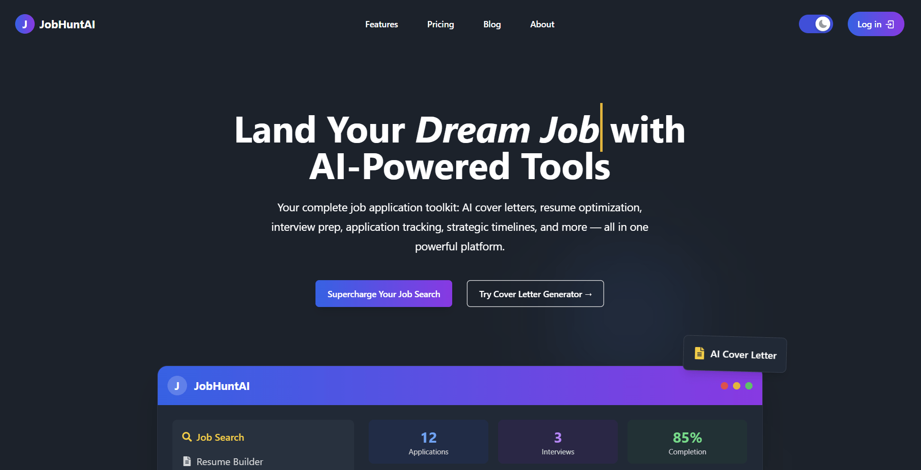 JobHuntAI - AI-powered job application assistant with dashboard